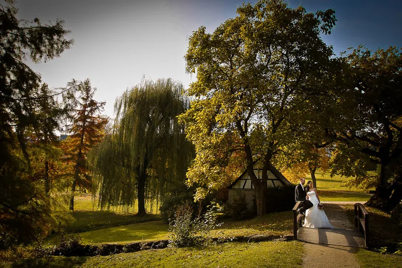 Jagdschloss Platte Hochzeit – Festtafel unter der Glaskuppel
